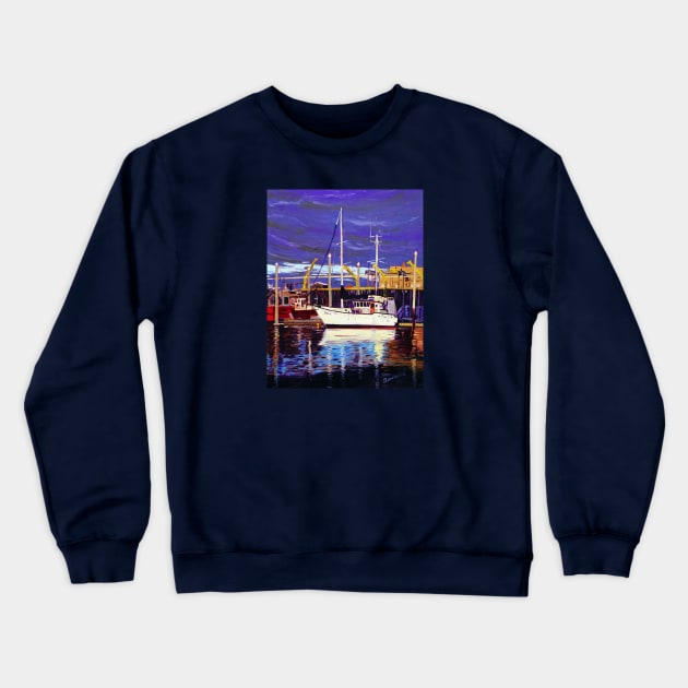 Inua at Homer Harbor Crewneck Sweatshirt by realartisbetter